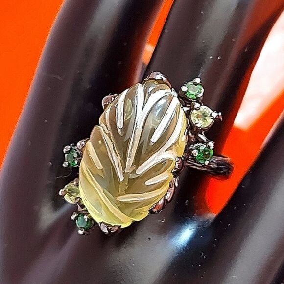 Natural Not Enhanced Lemon Quartz Ring 925 Sterling Silver Size 8.5 - Picture 9 of 10